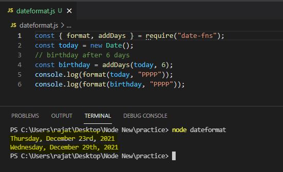 How To Use Nodejs Date fns Date Javascript Library