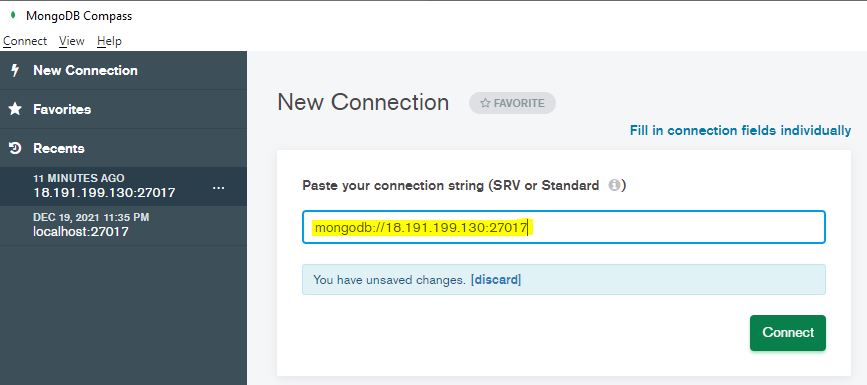 mongodb connection url 