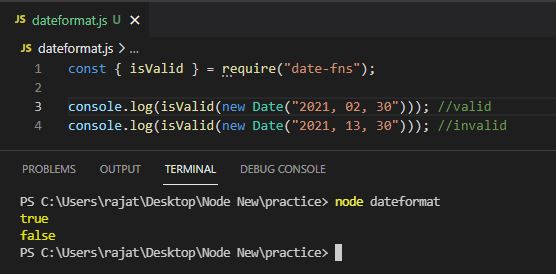 nodejs check if data is valid or invalid 