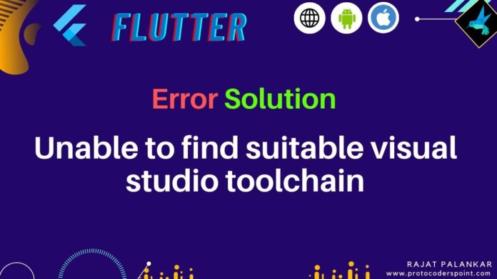 Unable to find suitable visual studio toolchain