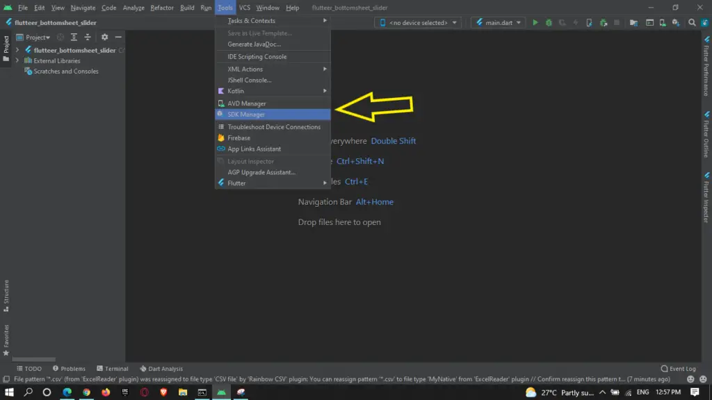 how to open sdk manager in android studio