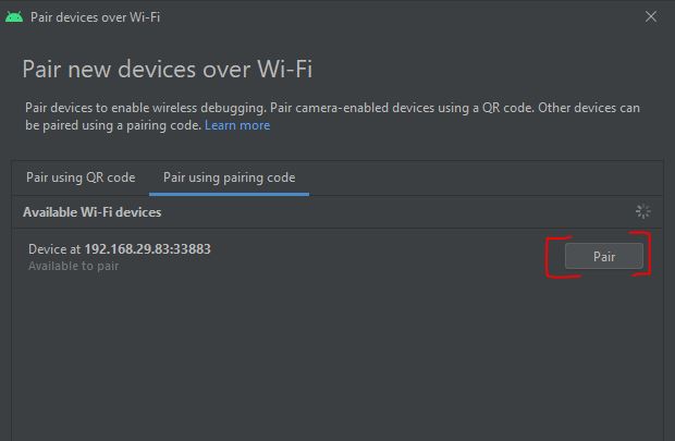 android studio debug over wifi