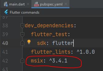 flutter msix