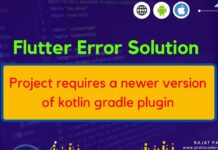 project requires a newer version of kotlin gradle plugin