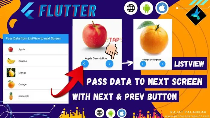 flutter listview pass data
