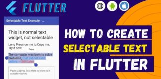 How to create selectable text in flutter