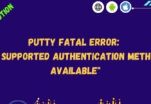 PuTTY fatal erro No supported authentication methods available