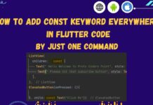 audo add const keyword in flutter code