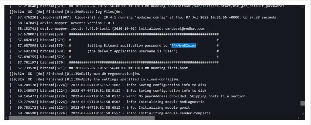 aws bitnami wordpress login credential