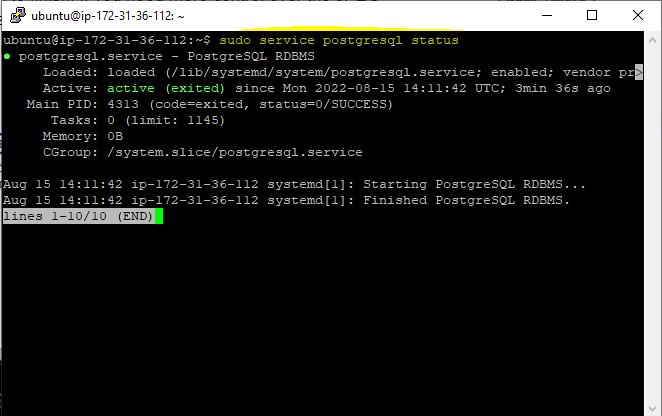 postgresql check status