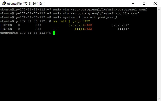 check postgresql listening post