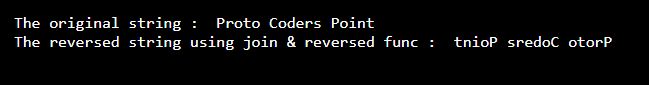 python reverse string using join & reversed