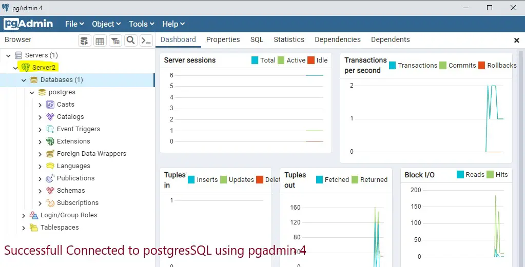 pgadmin postgresql connect