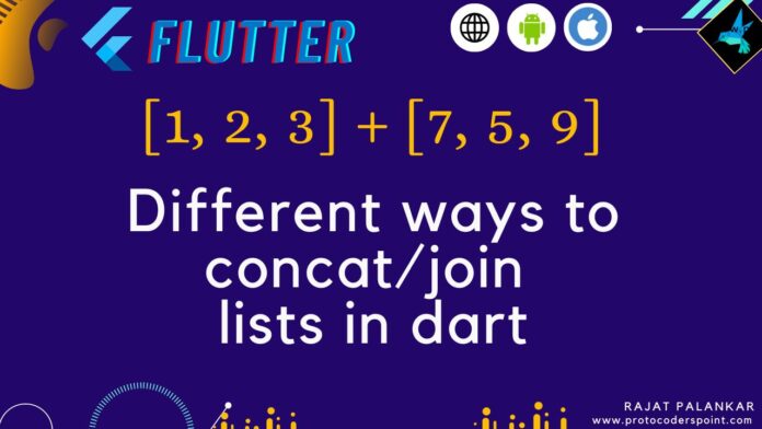 concat list in dart flutter
