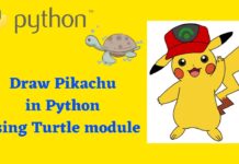 Draw Pikachu in Python using Turtle module