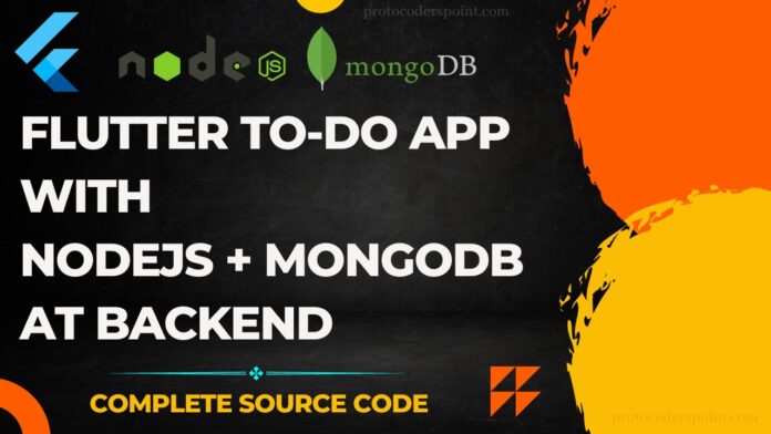 Flutter To-Do App With Nodejs + mongodb at Backend