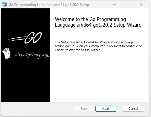 install go language in windows