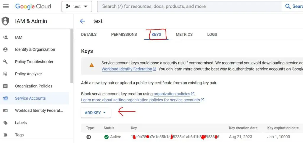 service account api key json file