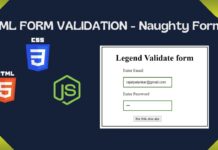 html form validation