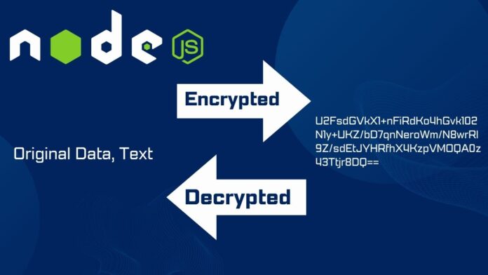 NodeJS Data encryption description using crypto js library