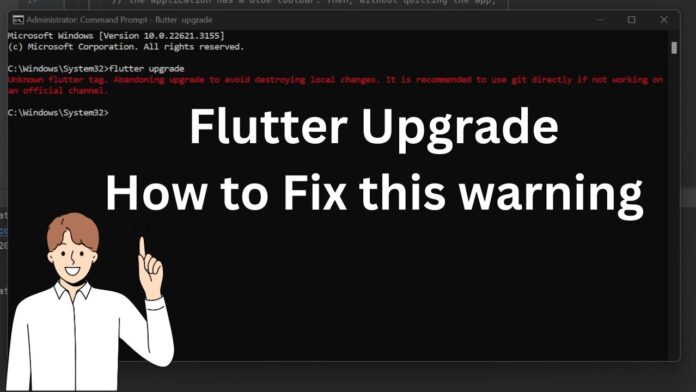 Unknown flutter tag - flutter upgrade
