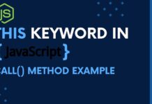 This keyword in javascript, call() method example.