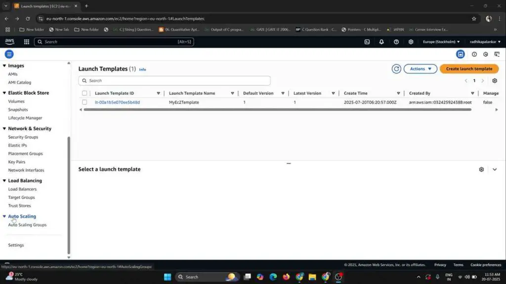 how to create launch instance in aws for Auto Scaling Group